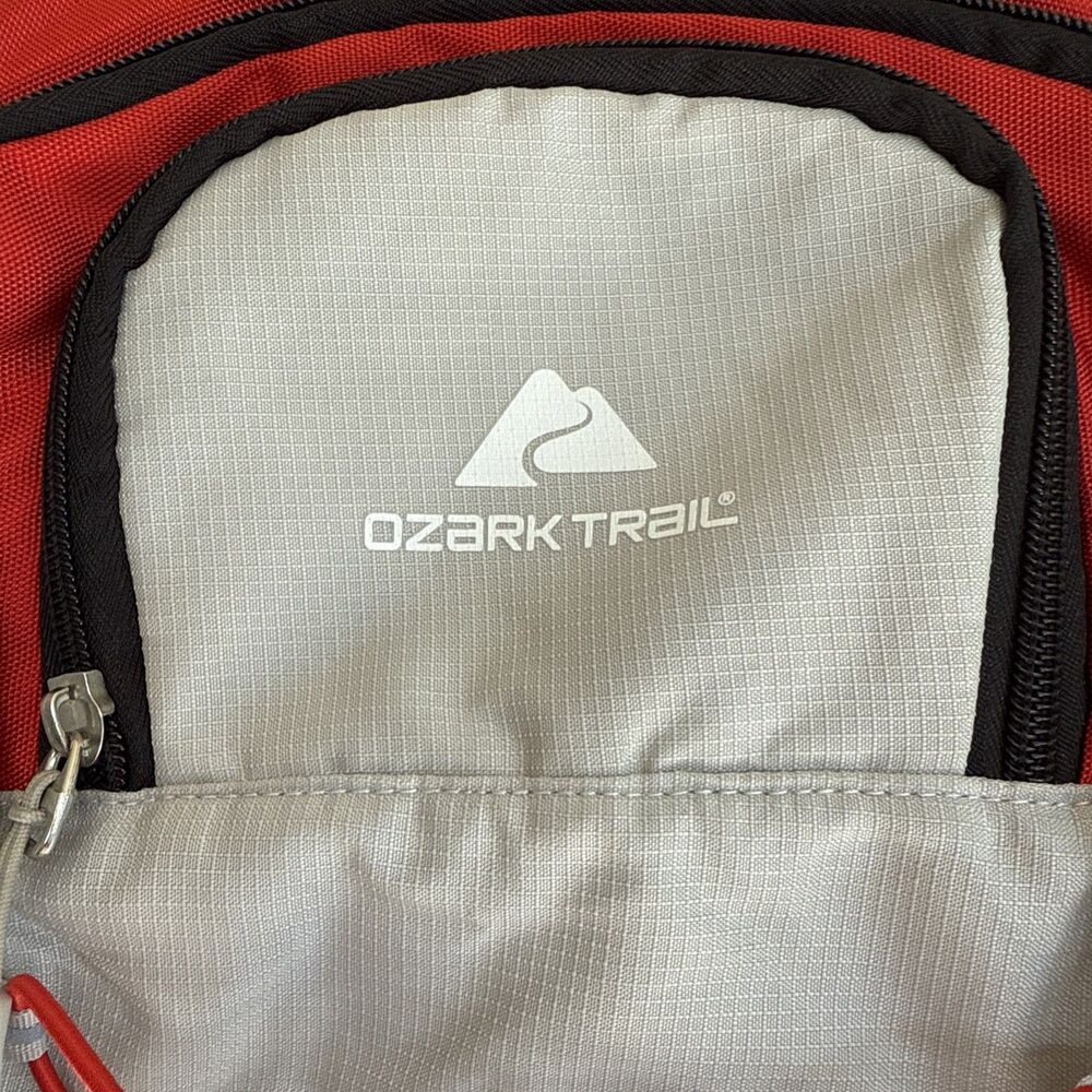 Ozark trail Thomas hollow backpack light gray/red  Great Condition! - Picture 2 of 10